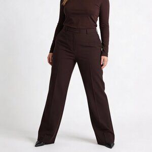 Sag Harbor Women's Brown Straight Leg Stretch Dress Pants Plus Size 16 Petite